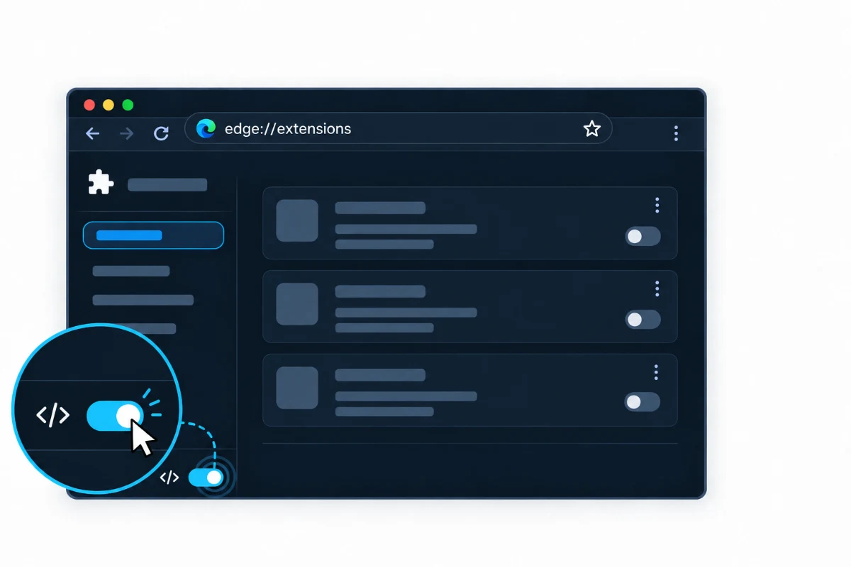 Turn on Developer mode in the lower-left corner of the Edge extensions page